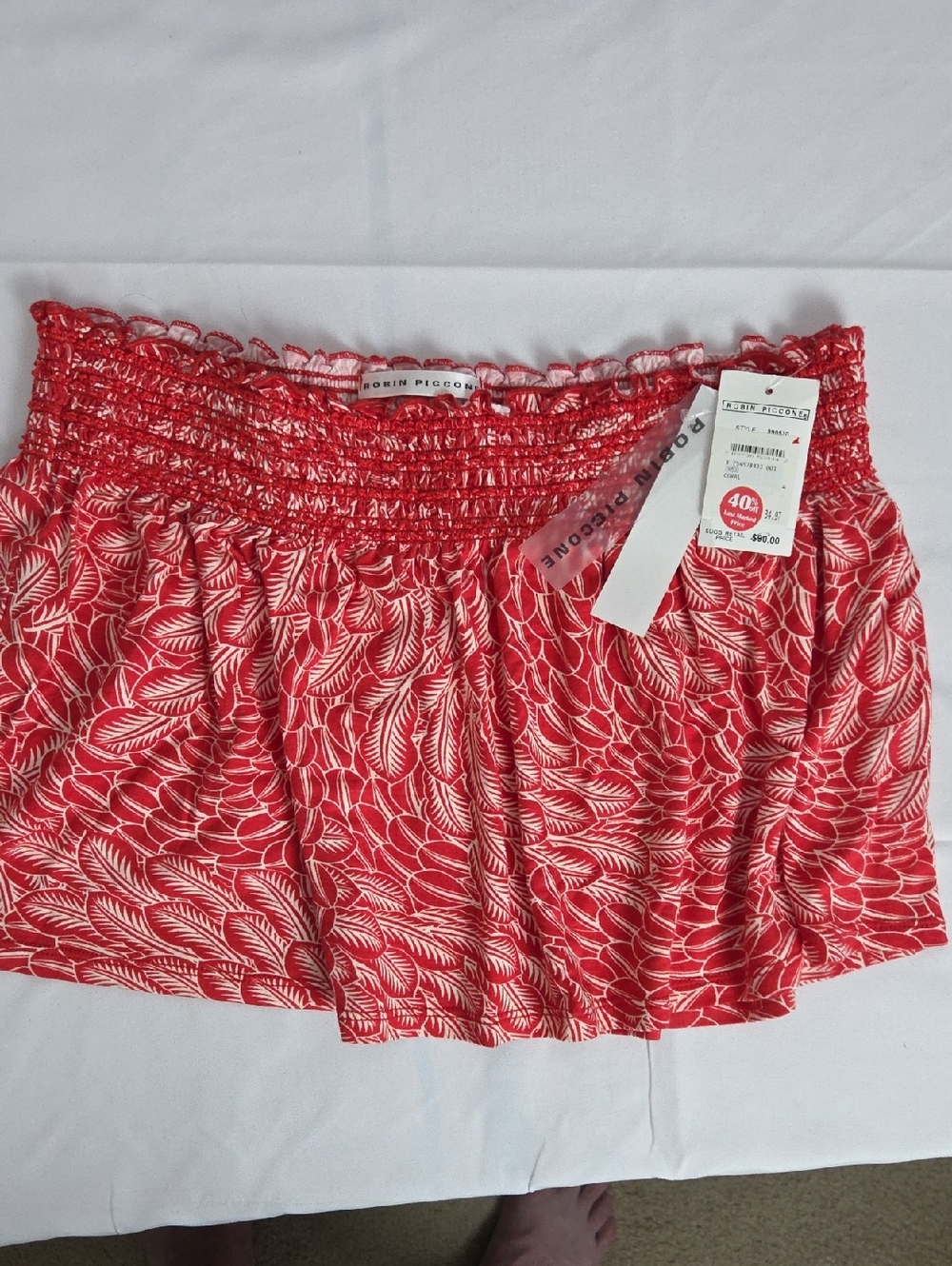 Robin Piccone Red Leaf-Print Cover-up.